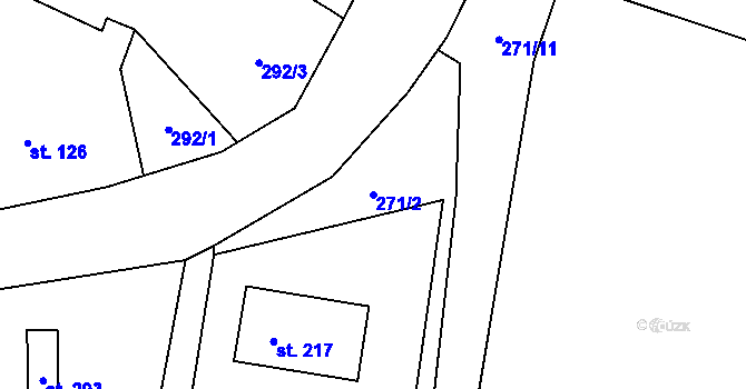 Parcela st. 271/2 v KÚ Moravská Chrastová, Katastrální mapa