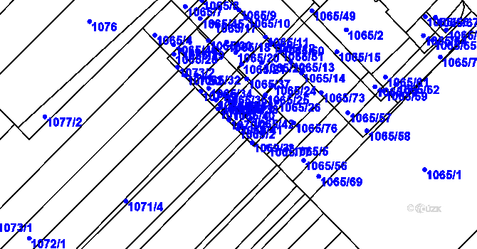 Parcela st. 1065/41 v KÚ Moravská Nová Ves, Katastrální mapa