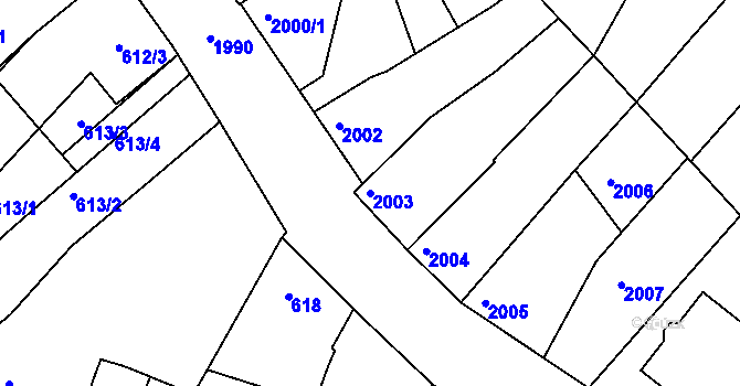 Parcela st. 2003 v KÚ Moravská Nová Ves, Katastrální mapa