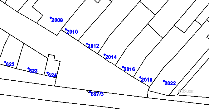 Parcela st. 2014 v KÚ Moravská Nová Ves, Katastrální mapa
