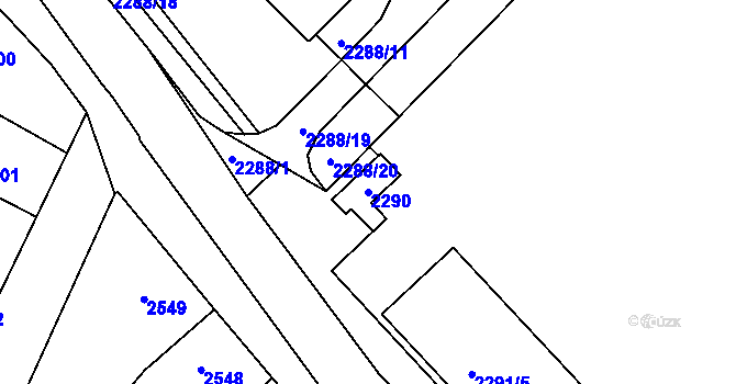 Parcela st. 2290 v KÚ Moravská Nová Ves, Katastrální mapa