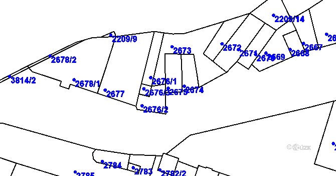 Parcela st. 2675 v KÚ Moravská Nová Ves, Katastrální mapa