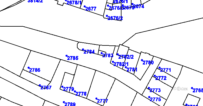 Parcela st. 2783 v KÚ Moravská Nová Ves, Katastrální mapa