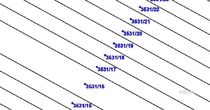 Parcela st. 3531/18 v KÚ Moravská Nová Ves, Katastrální mapa