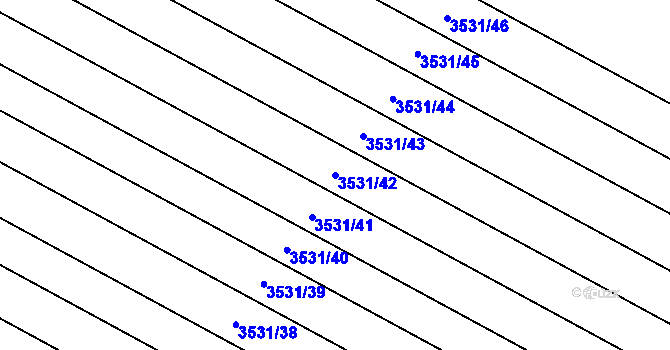 Parcela st. 3531/42 v KÚ Moravská Nová Ves, Katastrální mapa