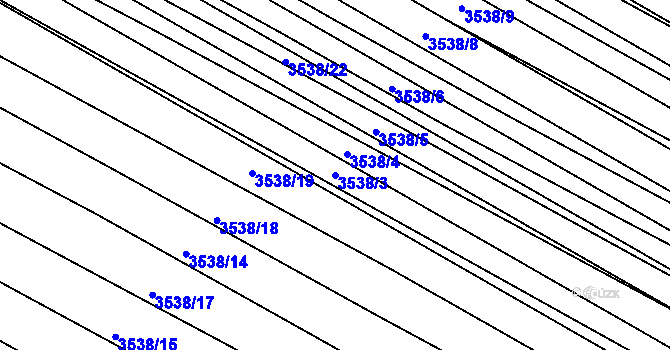 Parcela st. 3538/3 v KÚ Moravská Nová Ves, Katastrální mapa