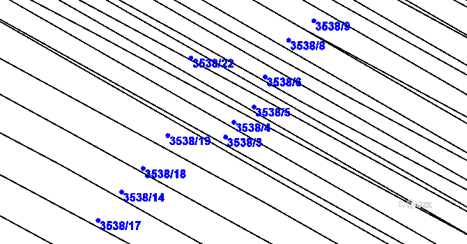 Parcela st. 3538/4 v KÚ Moravská Nová Ves, Katastrální mapa