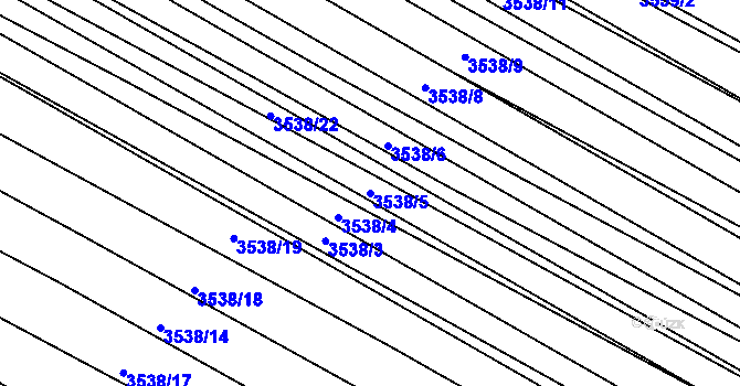 Parcela st. 3538/5 v KÚ Moravská Nová Ves, Katastrální mapa
