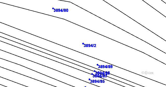 Parcela st. 3894/2 v KÚ Moravská Nová Ves, Katastrální mapa