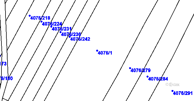 Parcela st. 4076/1 v KÚ Moravská Nová Ves, Katastrální mapa