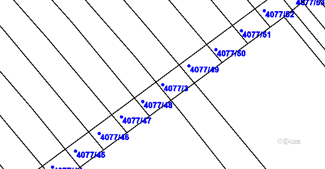 Parcela st. 4077/3 v KÚ Moravská Nová Ves, Katastrální mapa