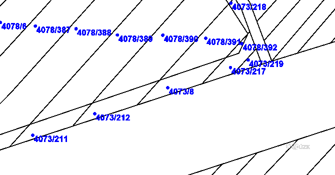 Parcela st. 4073/8 v KÚ Moravská Nová Ves, Katastrální mapa