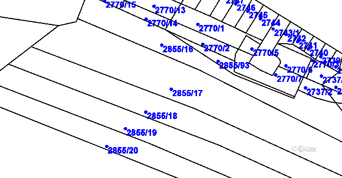 Parcela st. 2855/17 v KÚ Moravská Nová Ves, Katastrální mapa
