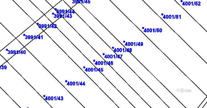 Parcela st. 4001/47 v KÚ Moravská Nová Ves, Katastrální mapa