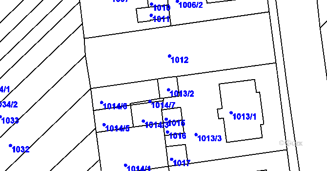 Parcela st. 1014/2 v KÚ Moravská Nová Ves, Katastrální mapa
