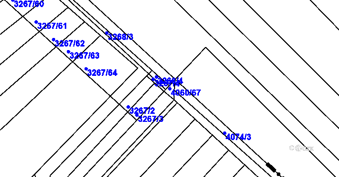 Parcela st. 4060/67 v KÚ Moravská Nová Ves, Katastrální mapa