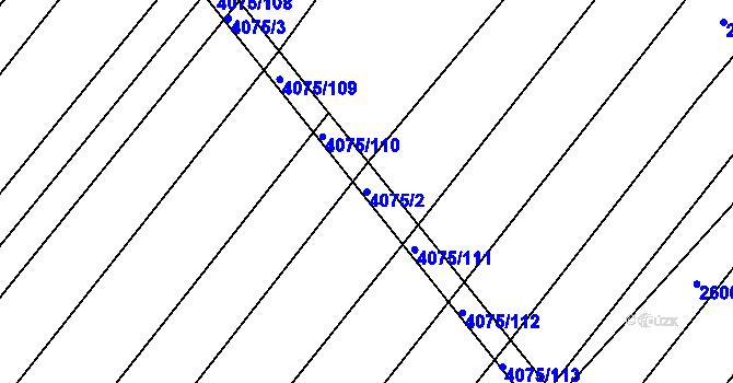 Parcela st. 4075/2 v KÚ Moravská Nová Ves, Katastrální mapa