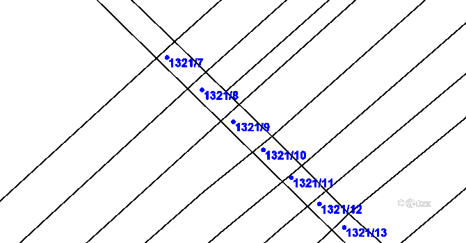 Parcela st. 1321/9 v KÚ Moravská Nová Ves, Katastrální mapa