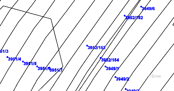 Parcela st. 3952/152 v KÚ Moravská Nová Ves, Katastrální mapa