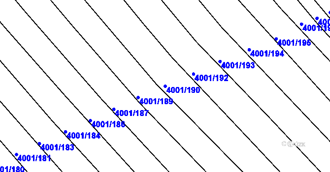 Parcela st. 4001/190 v KÚ Moravská Nová Ves, Katastrální mapa