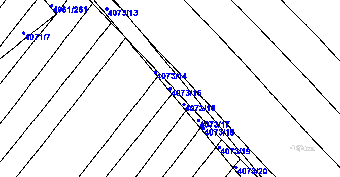 Parcela st. 4073/15 v KÚ Moravská Nová Ves, Katastrální mapa