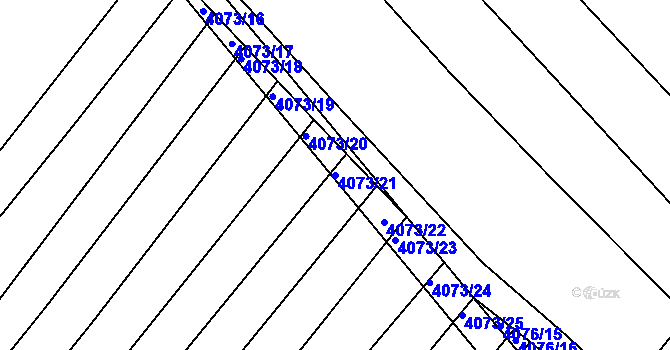 Parcela st. 4073/21 v KÚ Moravská Nová Ves, Katastrální mapa