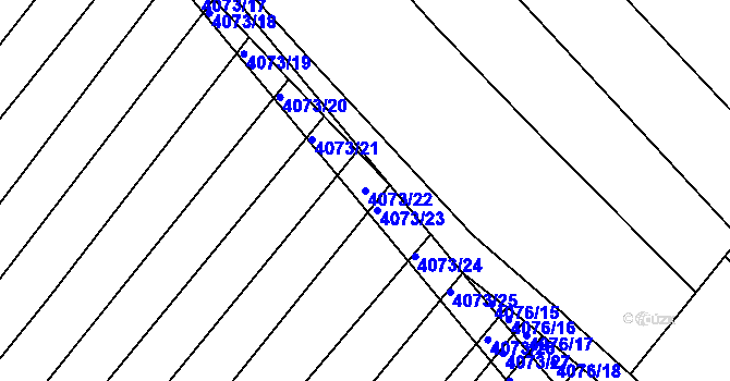 Parcela st. 4073/22 v KÚ Moravská Nová Ves, Katastrální mapa