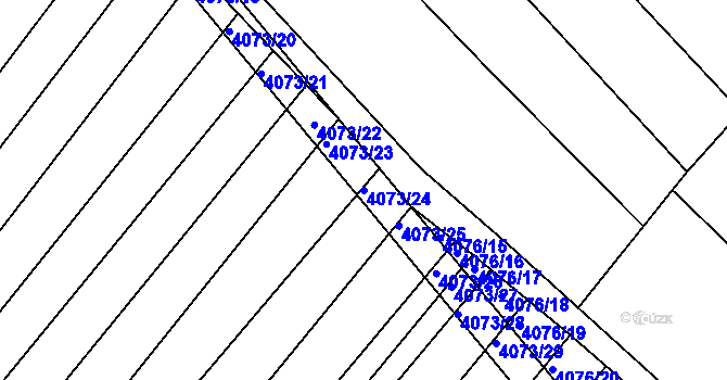 Parcela st. 4073/24 v KÚ Moravská Nová Ves, Katastrální mapa