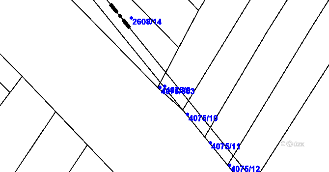 Parcela st. 4075/9 v KÚ Moravská Nová Ves, Katastrální mapa
