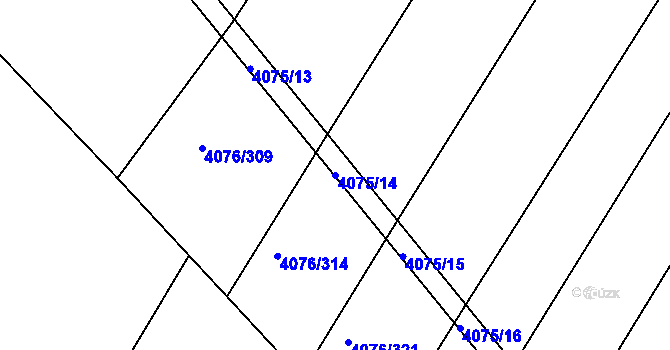 Parcela st. 4075/14 v KÚ Moravská Nová Ves, Katastrální mapa