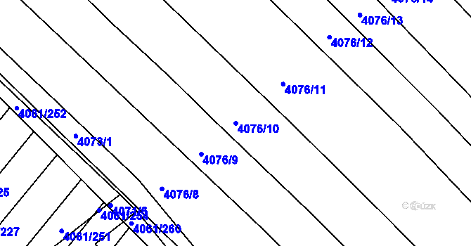 Parcela st. 4076/10 v KÚ Moravská Nová Ves, Katastrální mapa