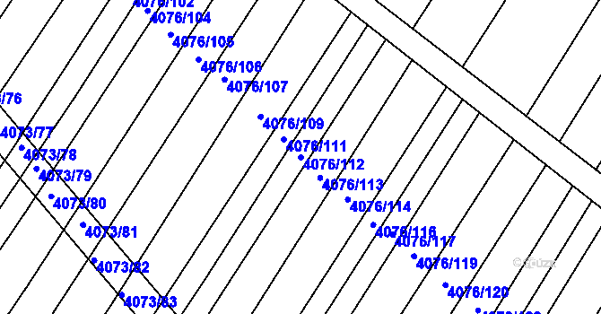 Parcela st. 4076/112 v KÚ Moravská Nová Ves, Katastrální mapa