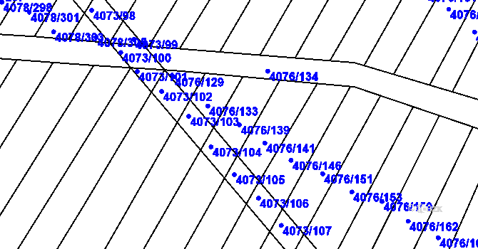Parcela st. 4076/139 v KÚ Moravská Nová Ves, Katastrální mapa