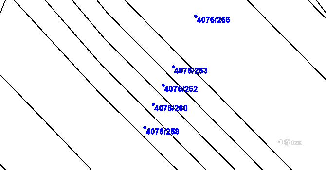 Parcela st. 4076/262 v KÚ Moravská Nová Ves, Katastrální mapa