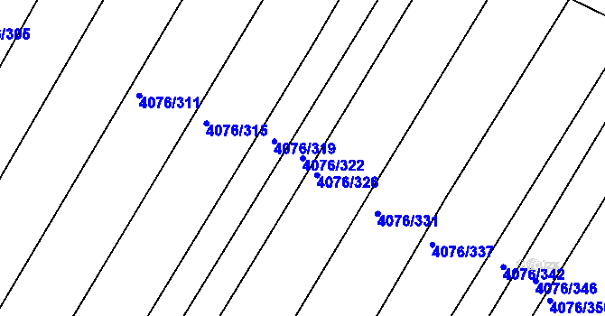 Parcela st. 4076/322 v KÚ Moravská Nová Ves, Katastrální mapa
