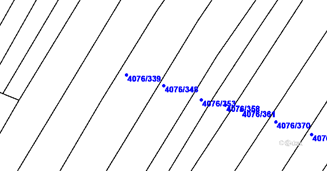 Parcela st. 4076/348 v KÚ Moravská Nová Ves, Katastrální mapa
