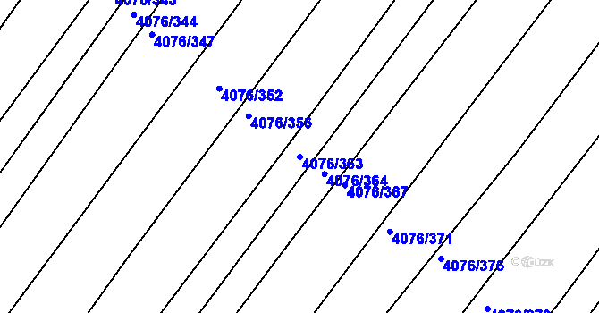 Parcela st. 4076/363 v KÚ Moravská Nová Ves, Katastrální mapa