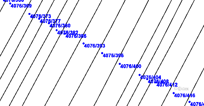 Parcela st. 4076/396 v KÚ Moravská Nová Ves, Katastrální mapa