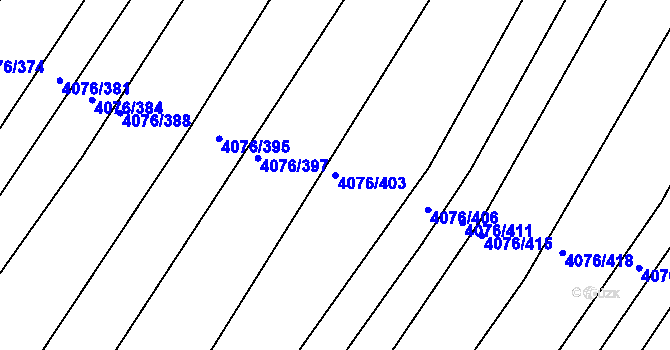 Parcela st. 4076/403 v KÚ Moravská Nová Ves, Katastrální mapa