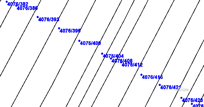 Parcela st. 4076/404 v KÚ Moravská Nová Ves, Katastrální mapa