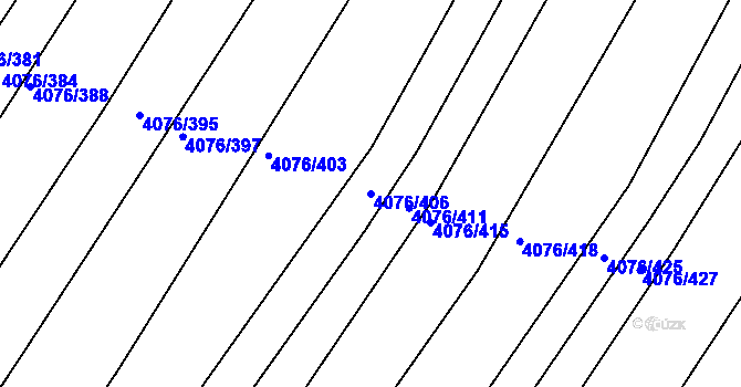 Parcela st. 4076/406 v KÚ Moravská Nová Ves, Katastrální mapa