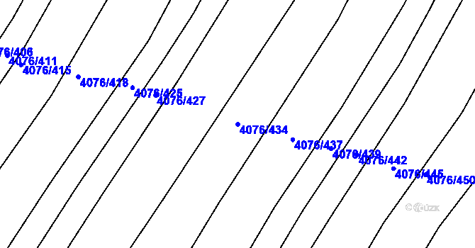Parcela st. 4076/434 v KÚ Moravská Nová Ves, Katastrální mapa