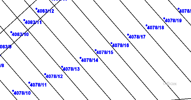 Parcela st. 4078/15 v KÚ Moravská Nová Ves, Katastrální mapa