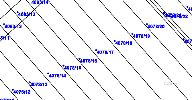 Parcela st. 4078/17 v KÚ Moravská Nová Ves, Katastrální mapa