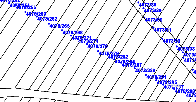 Parcela st. 4078/279 v KÚ Moravská Nová Ves, Katastrální mapa