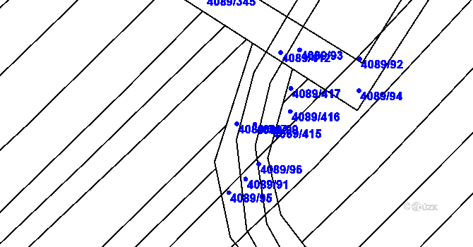 Parcela st. 4089/347 v KÚ Moravská Nová Ves, Katastrální mapa