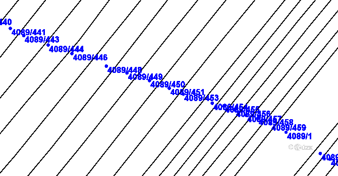 Parcela st. 4089/451 v KÚ Moravská Nová Ves, Katastrální mapa