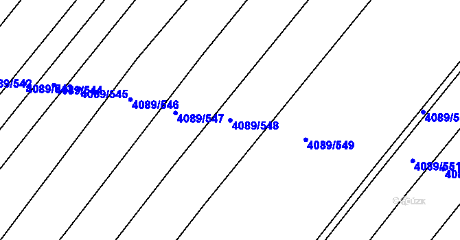 Parcela st. 4089/548 v KÚ Moravská Nová Ves, Katastrální mapa