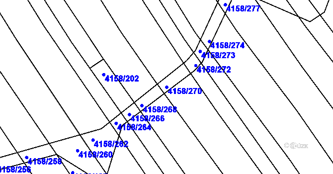 Parcela st. 4158/270 v KÚ Moravská Nová Ves, Katastrální mapa