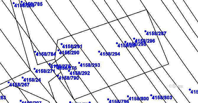Parcela st. 4158/294 v KÚ Moravská Nová Ves, Katastrální mapa